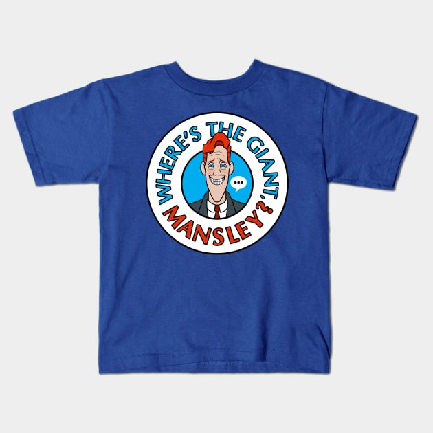 Where's the Giant, Mansley? Kids T-Shirt by Adam Endacott